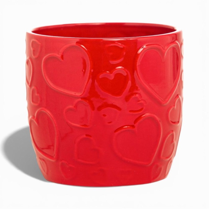VASO CERAMICA CM.13.5 ROSSO